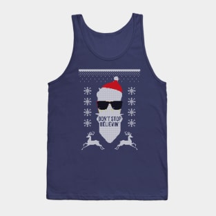 Don't Stop Believin Ugly Christmas Sweater Tank Top